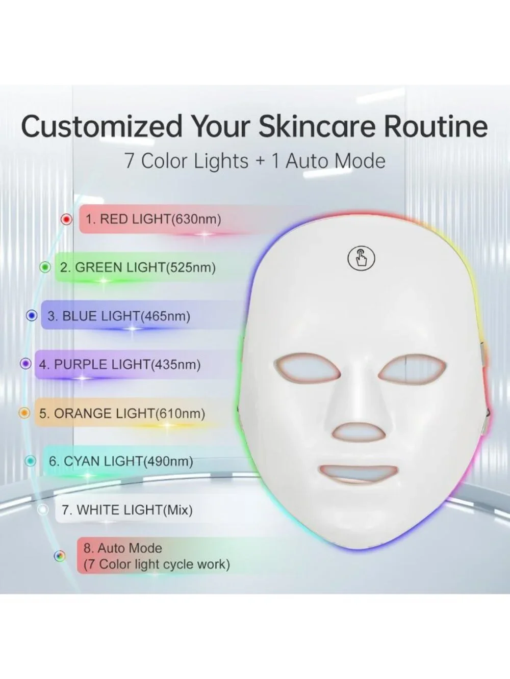 7 Color Red Light Facial Mask - Portable, Cordless At-Home Skincare Device